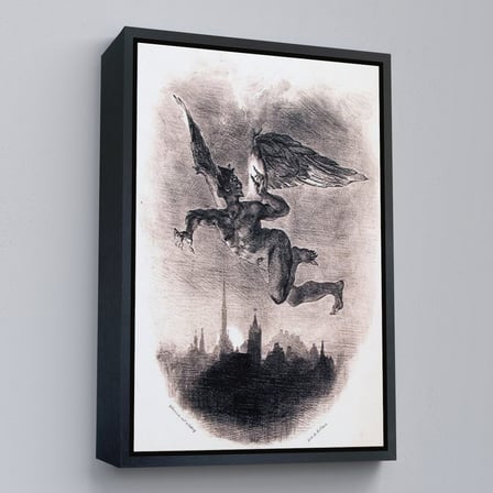 Beyaz Çerçeveli Goethe'nin Faust'undan Mephistopheles'in Gökyüzündeki Önsözü Kanvas Tablo