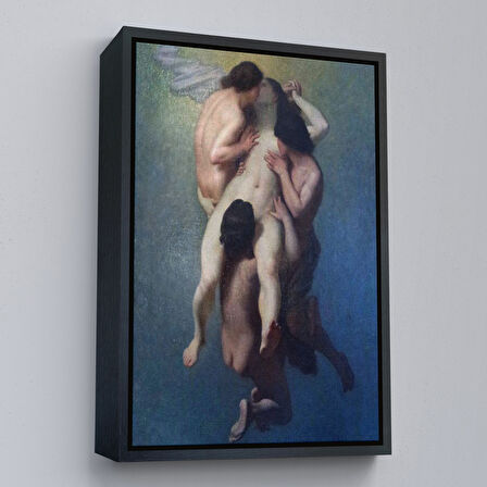 Beyaz Çerçeveli Nicolas Francois Octave Tassaert, La Femme Damnée (1859) Klasik Kanvas Tablo