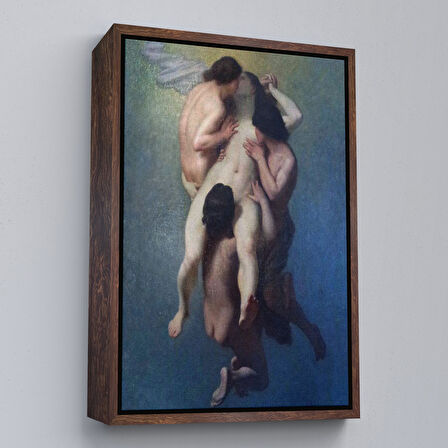 Kahverengi Çerçeveli Nicolas Francois Octave Tassaert, La Femme Damnée (1859) Klasik Kanvas Tablo