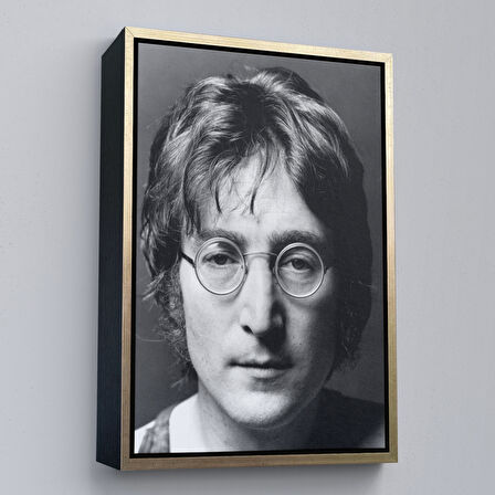 Altın Çerçeveli John Lennon Kanvas Duvar Sanatı Tablo