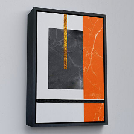 Beyaz Çerçeveli Modern Renkli Soyut Tablo