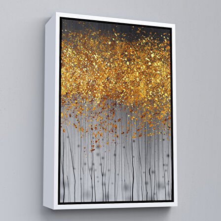 Siyah Çerçeveli Soyut Altın Tablo