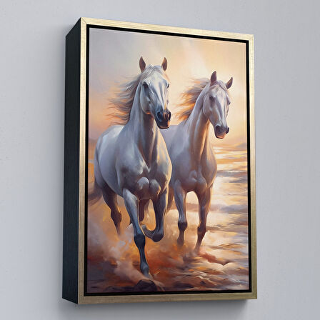 Altın Çerçeveli Denizde Koşan Atlar Tablosu