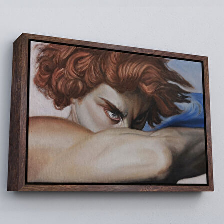 Siyah Çerçeveli Düşmüş Meleğin Gözyaşları Tablosu, Alexandre Cabanel Fallen Angel's Eyes Tablosu