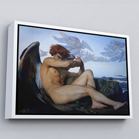 Altın Çerçeveli Alexandre Cabanel Fallen Angel's Eyes Kanvas Duvar Sanatı, Klasik Sanat Tablo