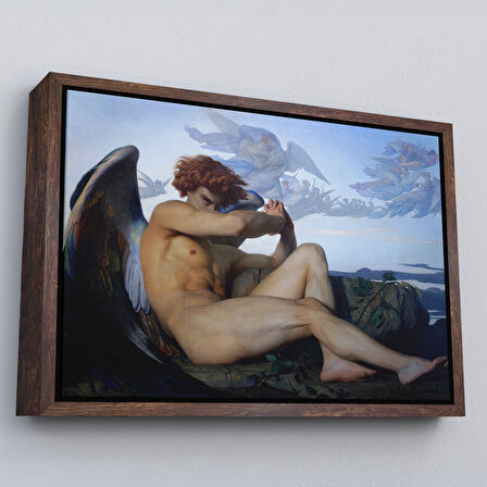 Altın Çerçeveli Alexandre Cabanel Fallen Angel's Eyes Kanvas Duvar Sanatı, Klasik Sanat Tablo