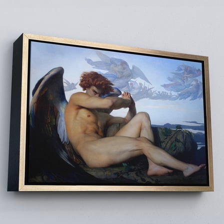 Kahverengi Çerçeveli Alexandre Cabanel Fallen Angel's Eyes Kanvas Duvar Sanatı, Klasik Sanat Tablo