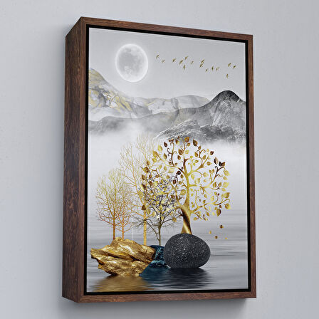 Siyah Çerçeveli Modern Renkli Soyut Tablo