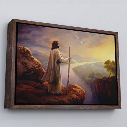 Beyaz Çerçeveli Uçurumdan Ufka Bakmak, İsa Mesih, Hristiyan Duvar Sanatı, Kilise Hediyesi