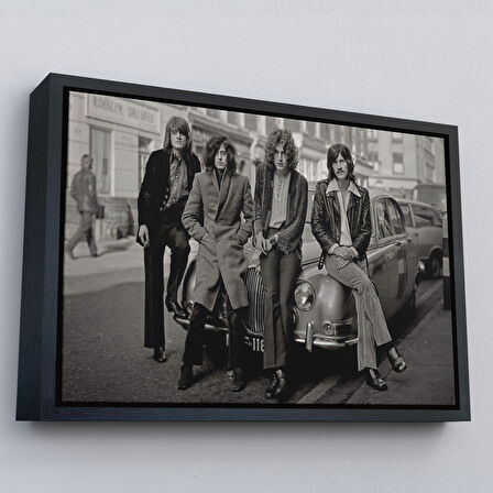 Altın Çerçeveli Led Zeppelin Efsanesinin Arabası John Bonham Kanvas Tablo