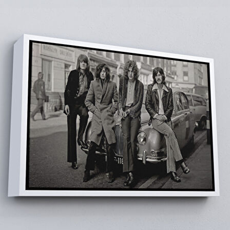 Altın Çerçeveli Led Zeppelin Efsanesinin Arabası John Bonham Kanvas Tablo