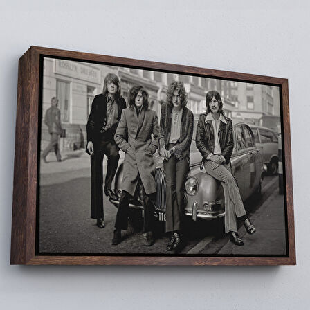 Altın Çerçeveli Led Zeppelin Efsanesinin Arabası John Bonham Kanvas Tablo
