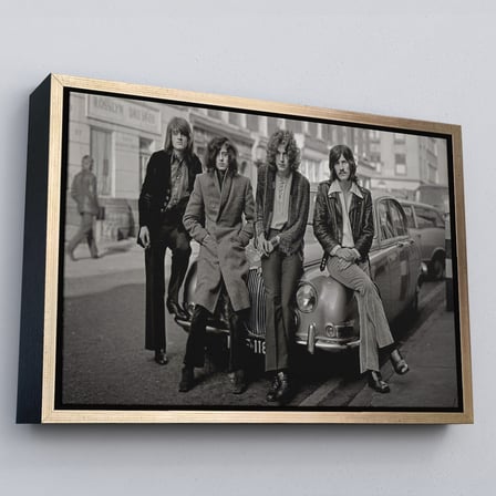 Kahverengi Çerçeveli Led Zeppelin Efsanesinin Arabası John Bonham Kanvas Tablo