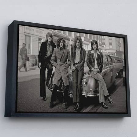 Kahverengi Çerçeveli Led Zeppelin Efsanesinin Arabası John Bonham Kanvas Tablo