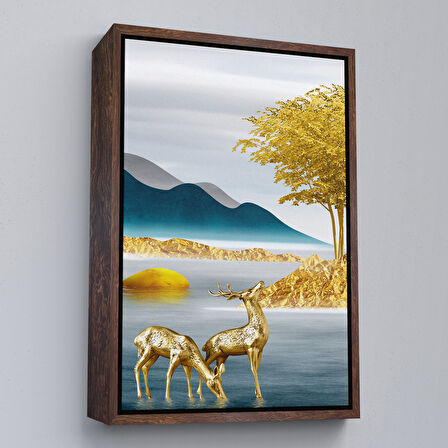 Siyah Çerçeveli Modern Renkli Soyut Tablo