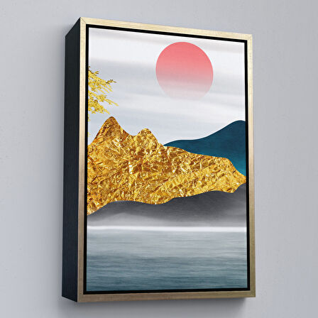 Beyaz Çerçeveli Modern Renkli Soyut Tablo