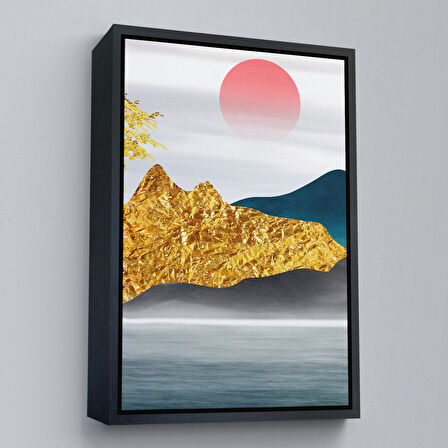 Beyaz Çerçeveli Modern Renkli Soyut Tablo