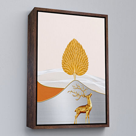 Beyaz Çerçeveli Modern Renkli Soyut Tablo