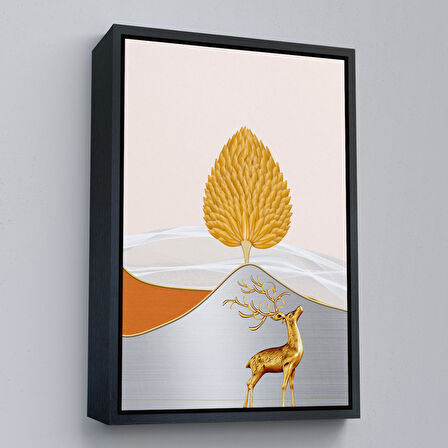 Beyaz Çerçeveli Modern Renkli Soyut Tablo