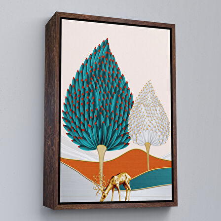 Siyah Çerçeveli Modern Renkli Soyut Tablo