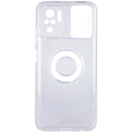 Ally Xiaomi Redmi Note 10 - 10s Kılıf Sürgülü Kamera Lens Korumalı Yüzük Standlı Silikon Kılıf-(5775)