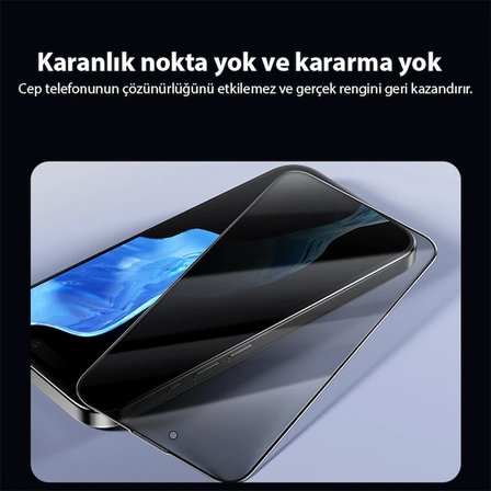 Ally iPhone 14 Pro Privacy Hayalet Full Koruma Tempered Cam Ekran Koruyucu-(5775)