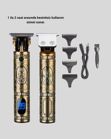 Şarjlı Kablosuz Tıraş Makinesi – 1800 mAh Batarya Uzun Pil Ömrü Profesyonel Sessiz Motor