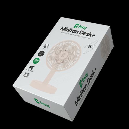 FENY FN-F75 BEYAZ 3 Kademeli Hız 180derece Dönüş 6" Kanat Masaüstü Dahili 1800mAh Bataryalı Type-C Şarj Girişli Vantilatör(1923)
