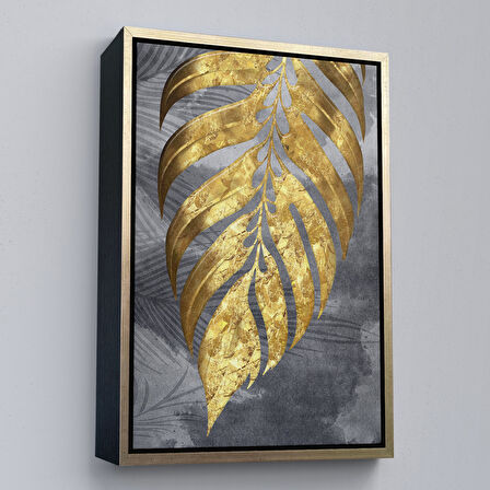 Altın Çerçeveli Modern Altın Soyut Tablosu