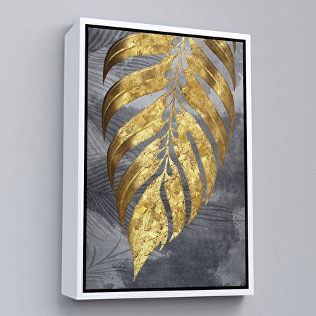 Altın Çerçeveli Modern Altın Soyut Tablosu