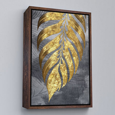 Altın Çerçeveli Modern Altın Soyut Tablosu