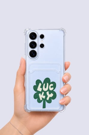 Samsung Galaxy S26 Ultra Kartlıklı Lucky Yonca Desenli Kılıf