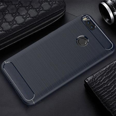 Xiaomi Mi 5x Dark Ultra Koruma Karbon Fiber Doku Silikon Kılıf-(5775)