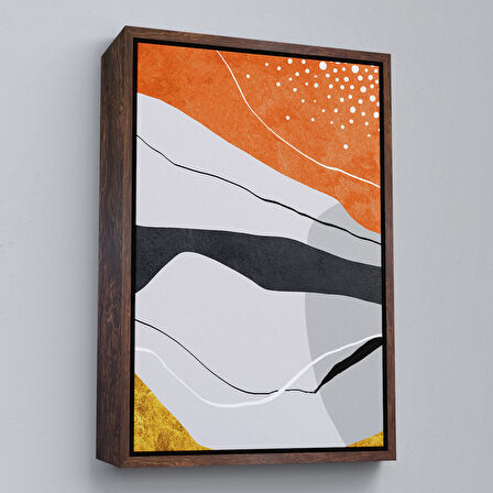 Beyaz Çerçeveli Modern Renkli Soyut Tablo