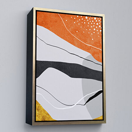 Beyaz Çerçeveli Modern Renkli Soyut Tablo