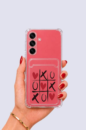 Samsung Galaxy S25 Kartlıklı XoXO Desenli Kılıf