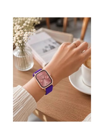 Belle Fusion Mey İthalat® 3 Kordonlu Rose Gold Kasalı Kadın Akıllı Saat Seti