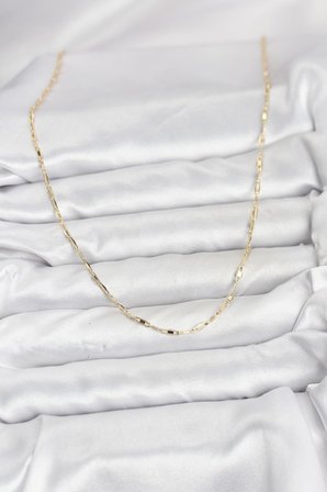 CM 14K Gold Renk Pirinç Ataç Zincir 60 cm Kadın Kolye 5886