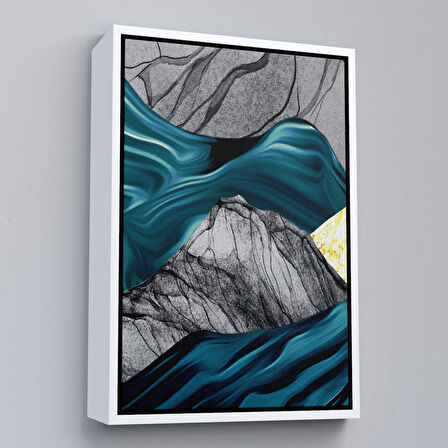 Altın Çerçeveli Modern Altın Soyut Tablosu