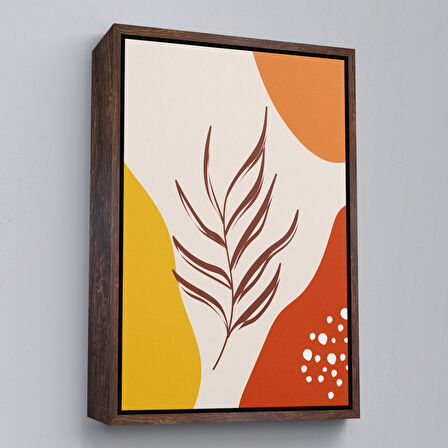 Altın Çerçeveli Modern Renkli Soyut Tablo