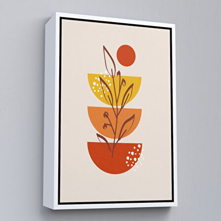 Siyah Çerçeveli Modern Renkli Soyut Tablo