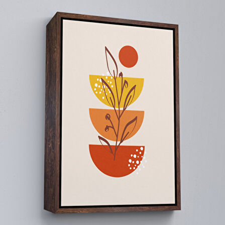 Siyah Çerçeveli Modern Renkli Soyut Tablo