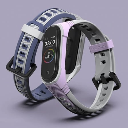 Mijobs Xiaomi Uyumlu Mi Band 5-4 Çift Renk Kayış Kordon-(5775)