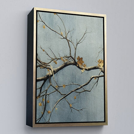 Kahverengi Çerçeveli Soyut Kuru Dallar Tablosu