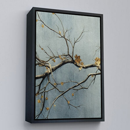 Kahverengi Çerçeveli Soyut Kuru Dallar Tablosu