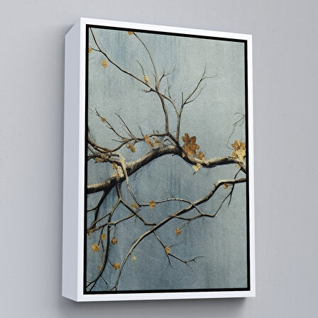 Kahverengi Çerçeveli Soyut Kuru Dallar Tablosu