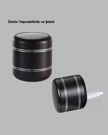Taşınabilir Silindir Tasarım Bluetooth 5.0 Hoparlör Yüksek Bas Performanslı Yeni Nesil
