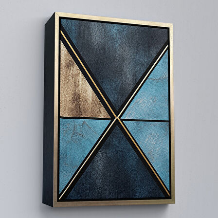 Beyaz Çerçeveli Modern Renkli Soyut Tablo