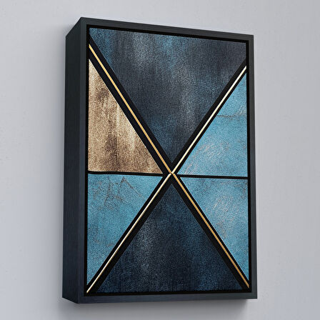 Beyaz Çerçeveli Modern Renkli Soyut Tablo