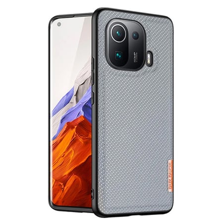 Dux Ducis Fino Serisi Xiaomi Uyumlu Mi 11 Pro Kılıf Premium Dokuma Silikon Kılıf-(5775) — Renk: Gri